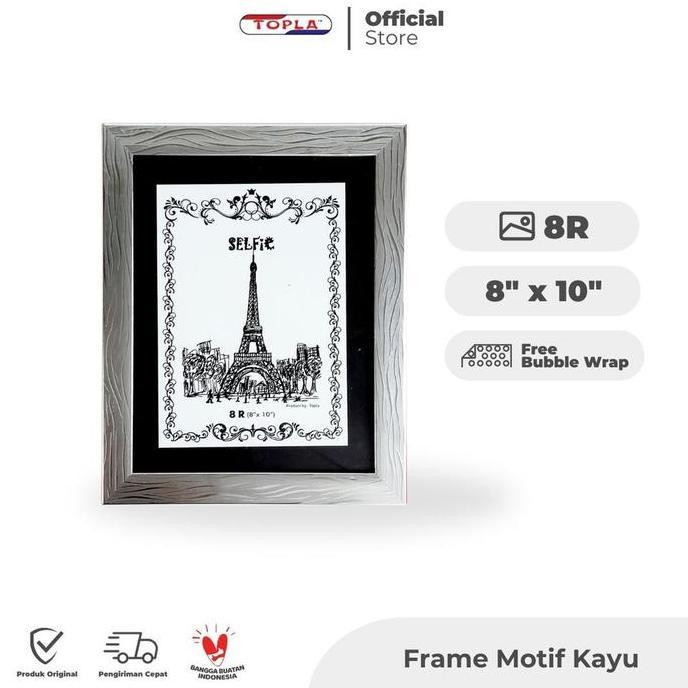 Topla Frame Motif Kayu 8R Frame Foto Bingkai Foto bingkai  profil