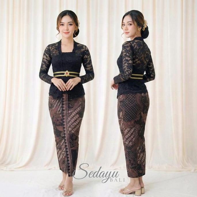 Promo / Setelan Kebaya Strecth Sofia Lengan Panjang - One Set Kebaya Bali - Pakaian Tradisional Wani