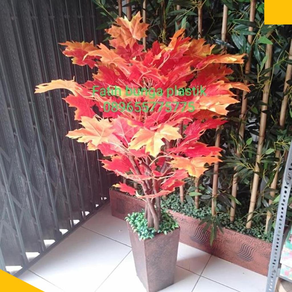 Pohon Hias Maple Oren,Bunga Artificial