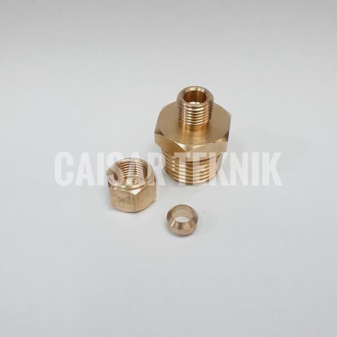 Male Conector 1/4" 1/2" Inch Kuningan