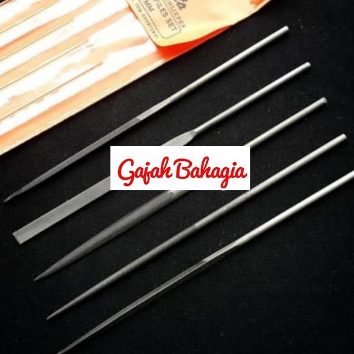Kikir Besi Set 5pcs Kikir Sumpit 3 x 140 MM Cap Mata Tjap Mata