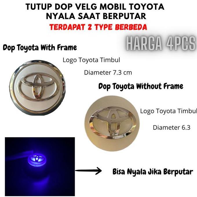 Original Dop Velg Toyota LED Nyala Saat Berputar Tutup As Roda Toyota Corolla Toyota New Raize