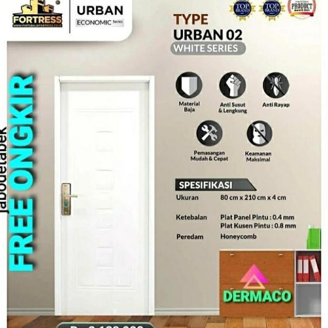 PINTU BAJA FORTRESS URBAN 80.02 / PINTU BAJA MOTIF KAYU / PINTU RUMAH
