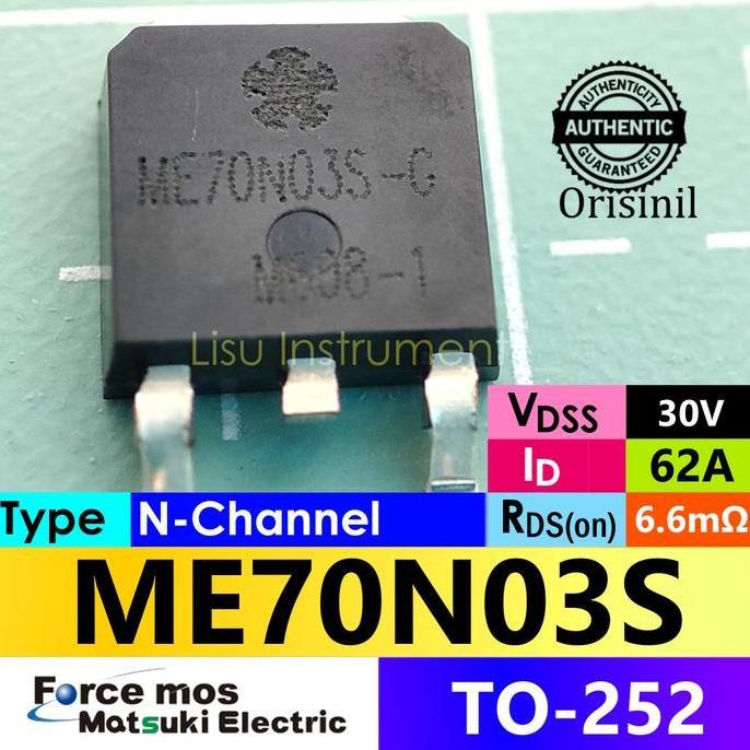 Me70N03S 30V 62A N-Channel Mosfet 70N03 To-252 Matsuki Original Diskon
