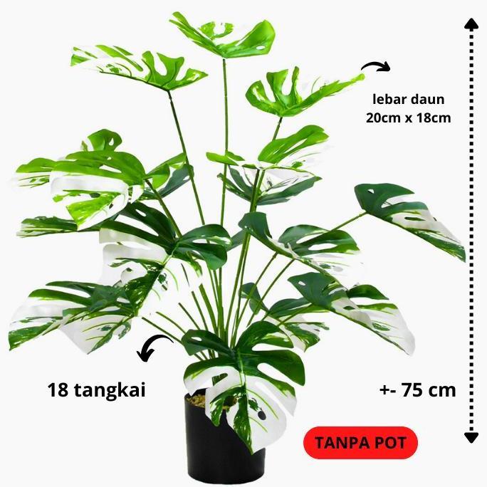 POHON MONSTERA JUMBO ARTIFICIAL DAUN MONSTERA PLASTIK POT MONSTERA