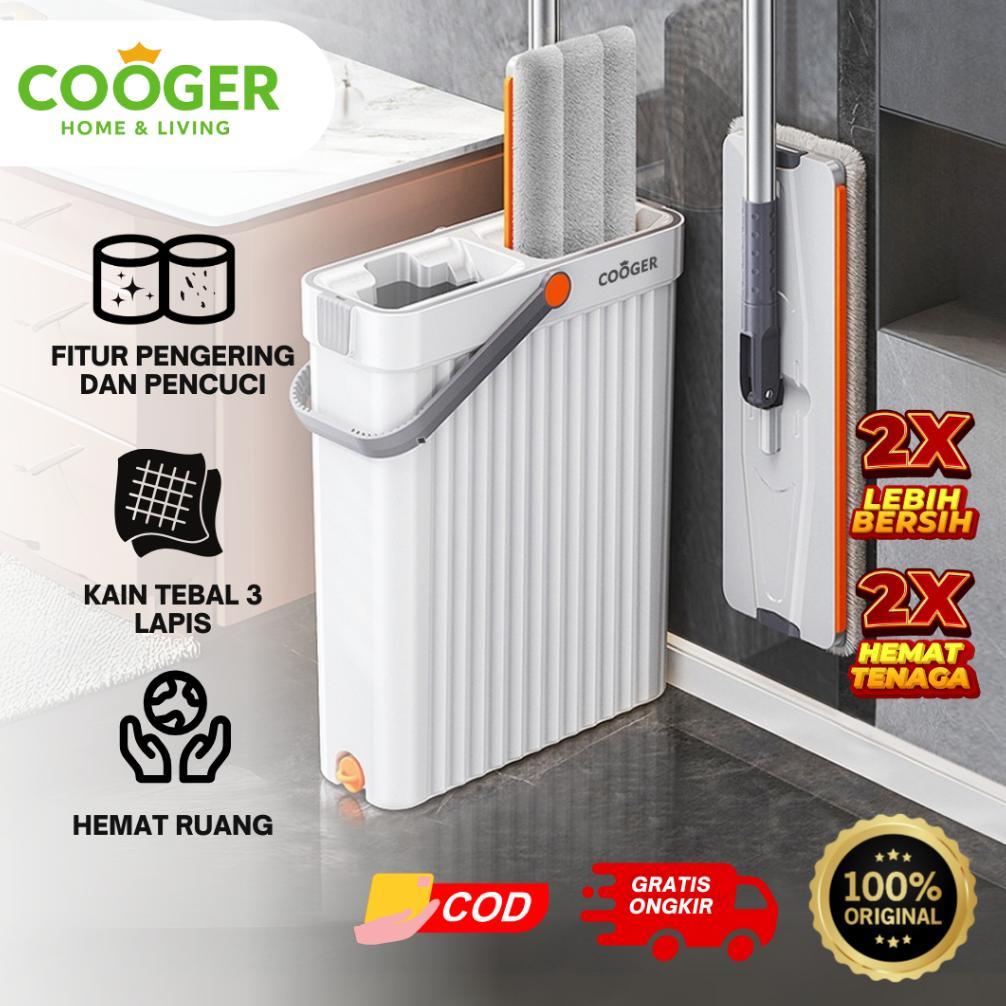 Pel Lantai 2in1 Alat Pel+Wiper Dual Ember Pencuci dan Pengering Peras Otomatis Pelan Lantai Persegi 