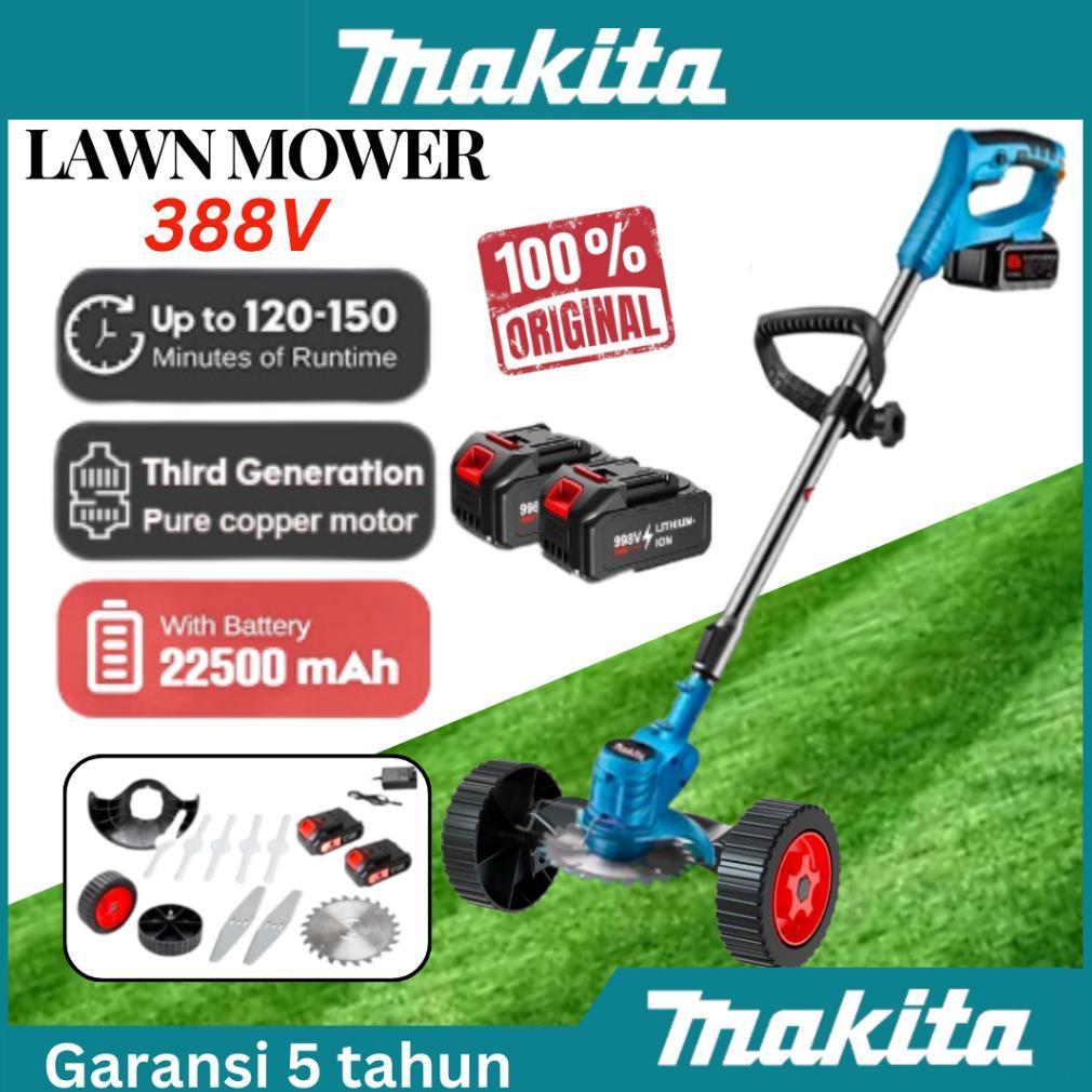Makita Mesin Pemotong Rumput Listrik 388V Dengan Baterai Dan 2 Baterai