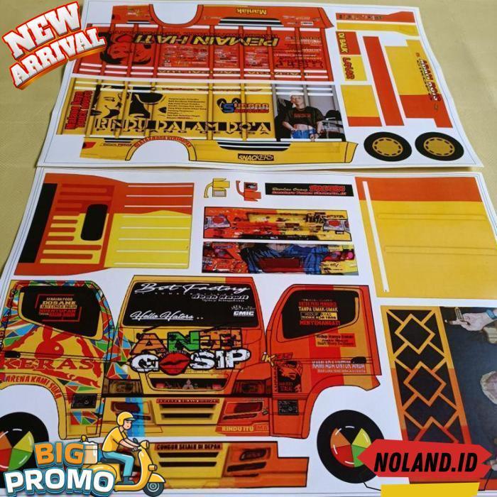 Lembaran Pola Stiker Miniatur Truk Oleng Ukuran 48Cm