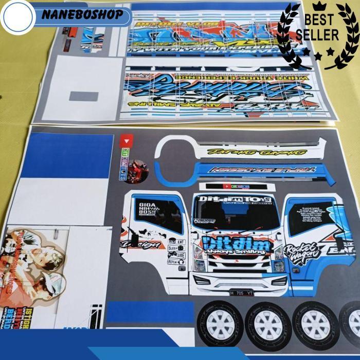 Lembaran Pola Stiker Miniatur Truk Oleng Ukuran 48Cm