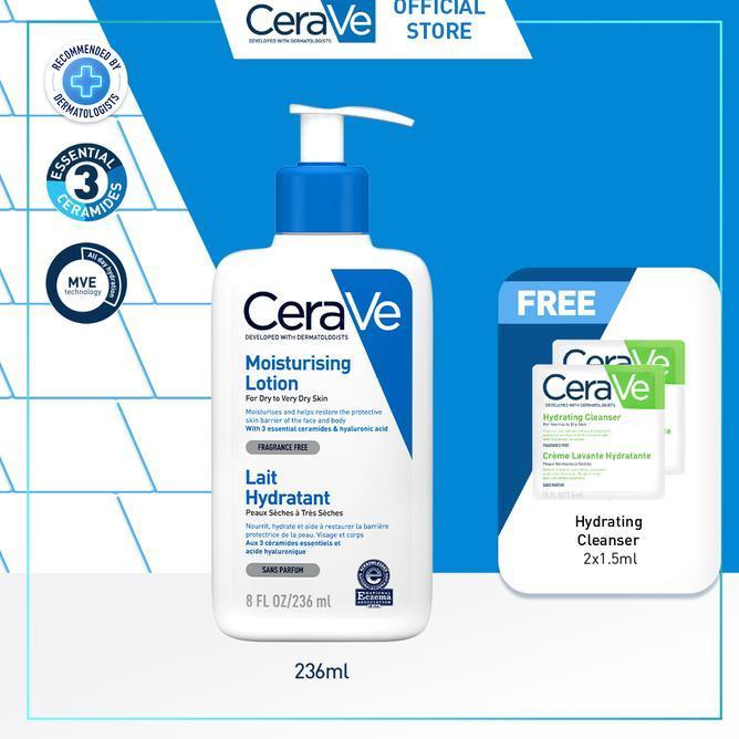 Cerave Daily Moisturizing Lotion 236Ml Free HydratingCleanser3Ml