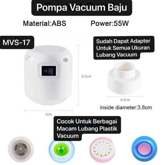 TERLARIS MVS-17 MESIN POMPA VAKUM BAJU DESN MINI PORTABEL COLOKAN LISTRIK