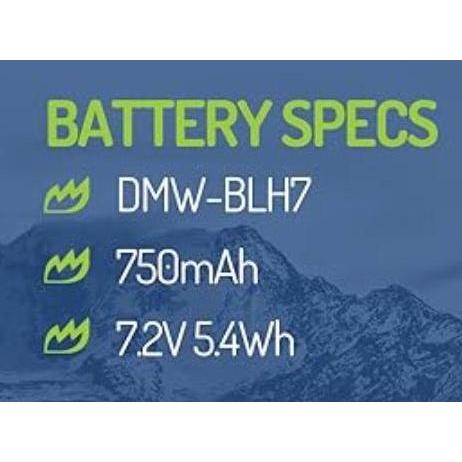 TERLARIS WASABI POWER BATTERY & CHARGER FOR PANASONIC DMW-BLH7 DMW-BLH7E DMW BLH7 BLH7E LUMIX DC GX8