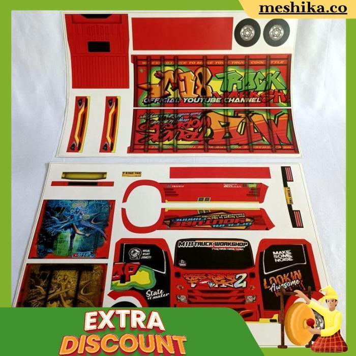 Pola Stiker Miniatur Truk Oleng Isuzu Giga Trending Topic 02 (45 Cm)