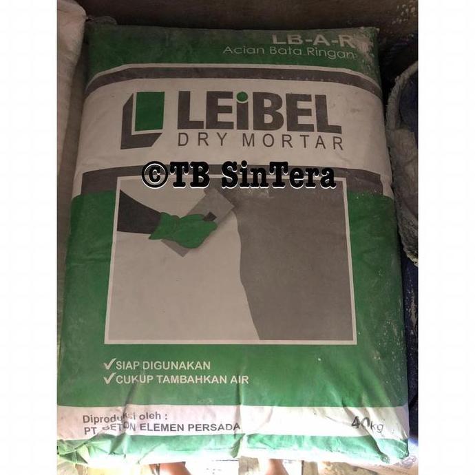 Leibel Semen Mortar Acian Bata Ringan 40 Kg Hebel / Thinbed Lb-A-R