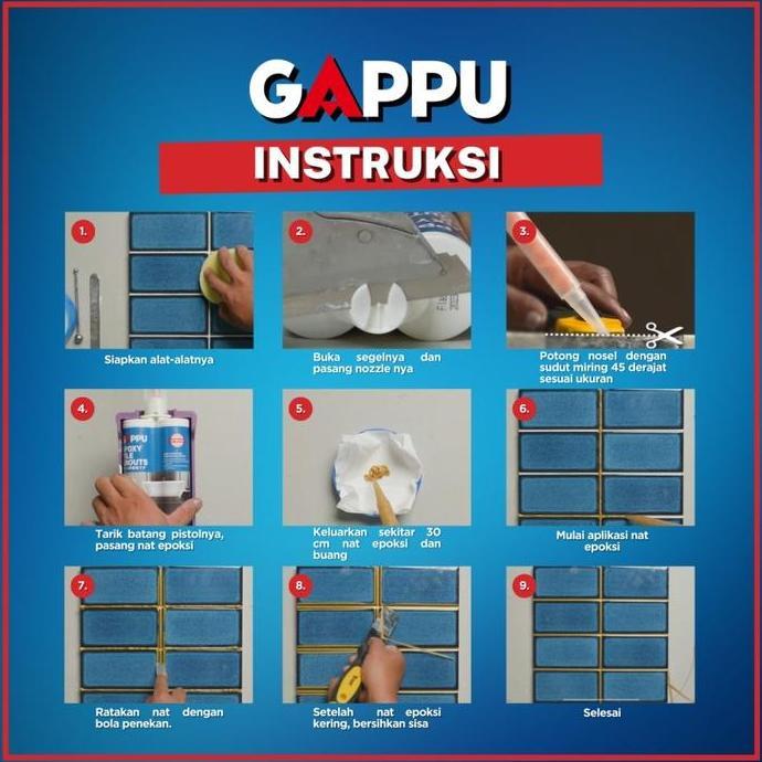 Gappu Premium Epoxy Tile Grout / Nat Ubin Gappu Premium Epoxy Tile Grout / Pengisi Nat Keramik