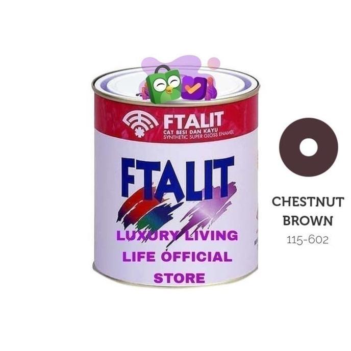 BEBAS ONGKIR - Cat Minyak FTALIT 602 Chestnut Brown 1kg Cat kayu besi solvent kilap