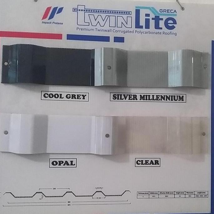TERLARIS Atap Transparan Twinlite Greca Panjang 5 Meter (Penerangan ALDERON) gratis ongkir