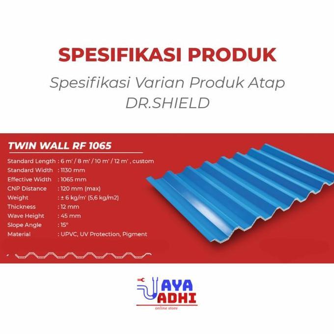 TERLARIS Atap uPVC Dr. SHIELD Putih/Biru Doff gratis ongkir