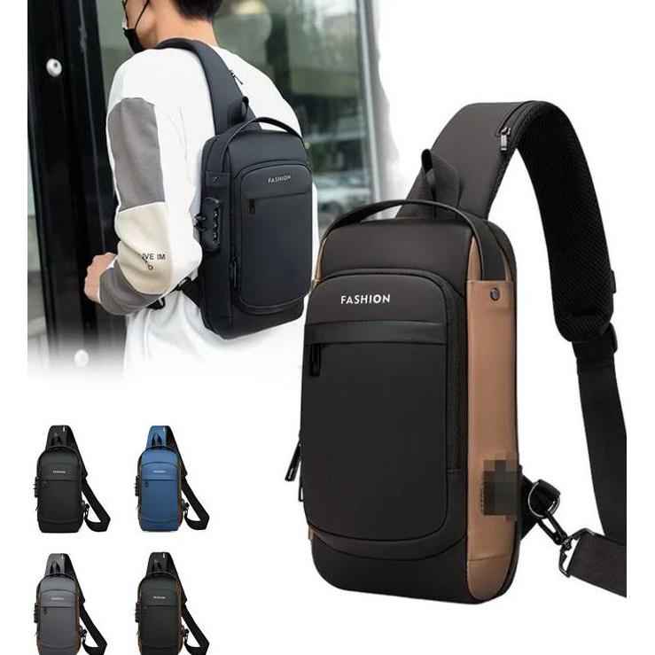 NEW WE POWER TAS PRIA SELEMPANG DADA SLING BAG IMPORT SMART BAG CHEST USB PORTABLE WATERPROOF TAS SL