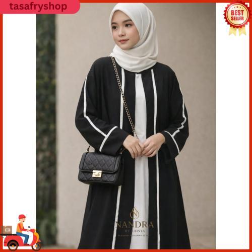 Abaya Raisya - Abaya Hitam Elegan Busui Friendly - Gamis Abaya Turkiye - Gamis Abaya Hitam Mewah & E