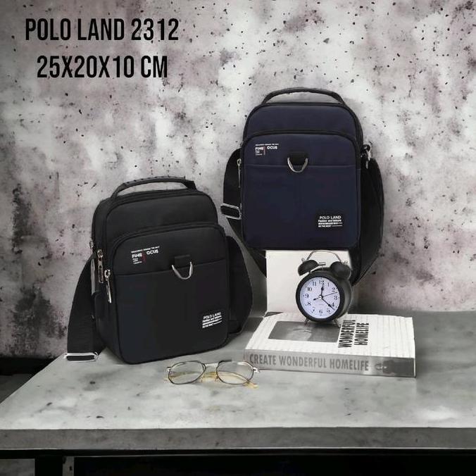 NEW POLO LAND TAS SELEMPANG PRIA WANITA BAHAN ANTI AIR USB ORI