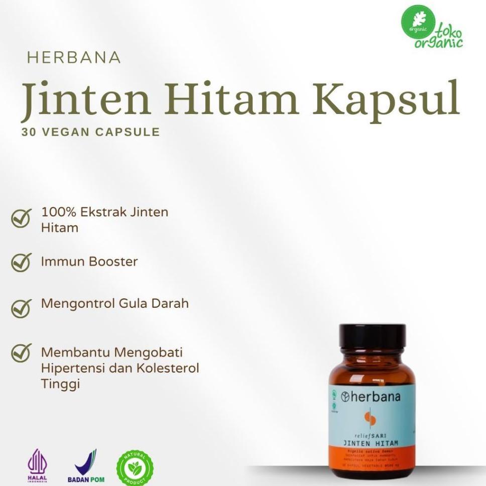 Herbana Relief Sari Jinten Hitam (30 Vcaps) | Habbatusauda Vitamin Untuk Daya Tahan Tubuh, Jinten Hi