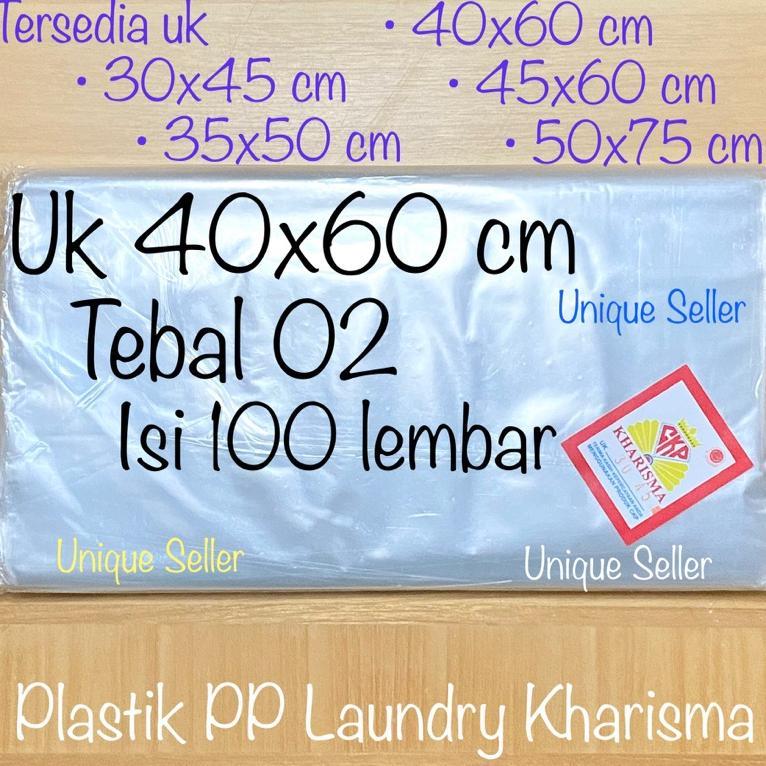 [Isi100] Plastik Laundry Kharisma 40X60 Tebal 02 / Kantong Plastik Pp Uk 40 X 60 X 02 / Plastik Opp 