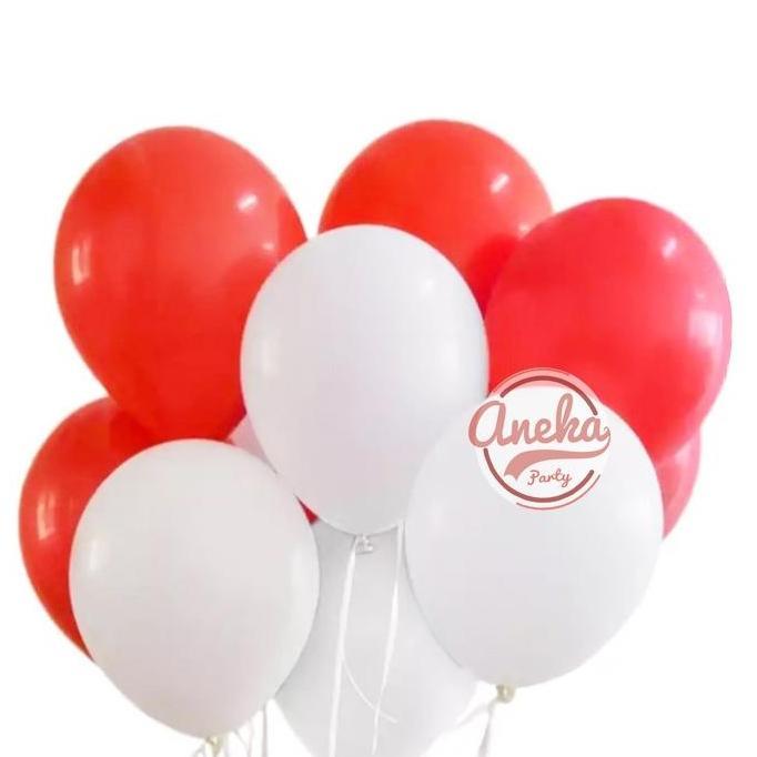 Balon Merah Putih Hut RI Latex / Balon Merah Putih Dirgahayu RI / balon metalik merah putih / balon 