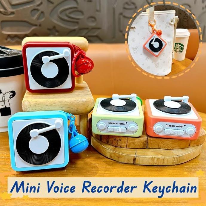 Mini Voice Recorder Keychain Retro Cassette Recorder Mini Music Box Keychain Rekaman Keychain Music 
