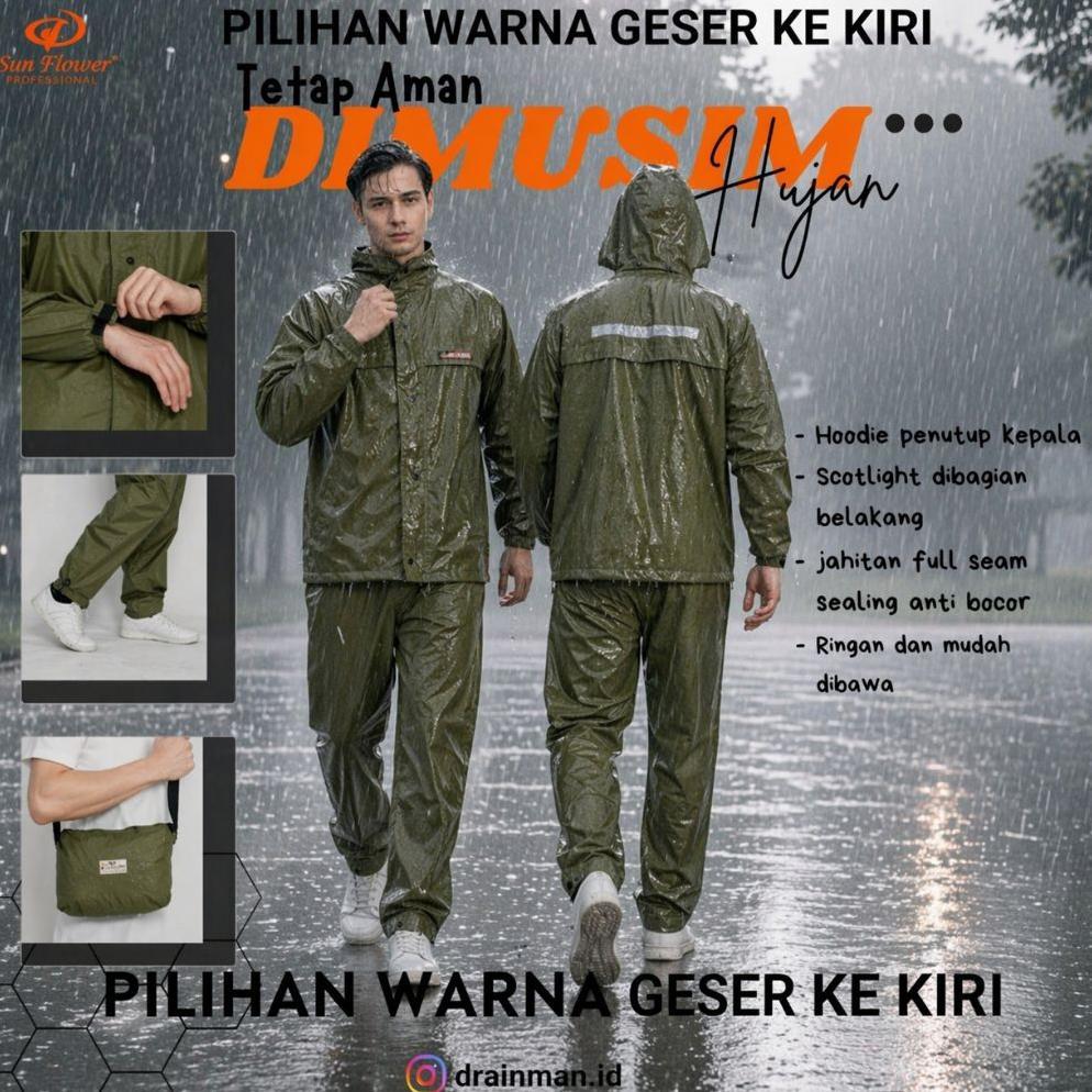 JAS HUJAN SUNFLOWER 100% ORIGINAL | JAS HUJAN SUN FLOWER RAINCOAT