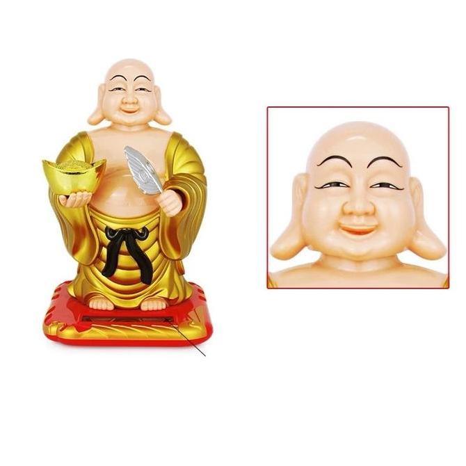 Promo Pajangan Dashboard Mobil Dewa Uang Rejeki/Budha/Ganesha/Kwan Im-Hiasan Solar Power Premium Dis