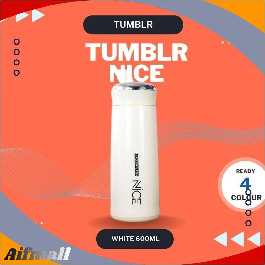 BOTOL AIR MINUM NICE bahan Kaca 600 ml Warna Bermacam Bisa COD MAP Ori