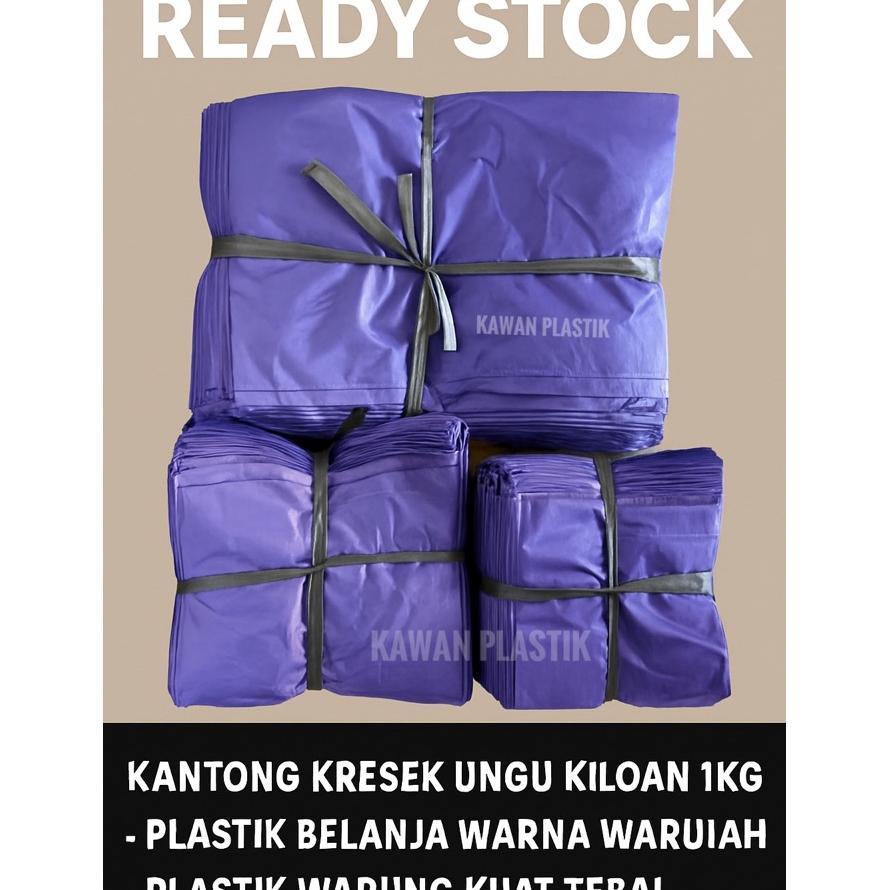 (1Kg) Plastik Kresek Kiloan Ungu Ukuran 28 21 15 Plastik Warna Ungu