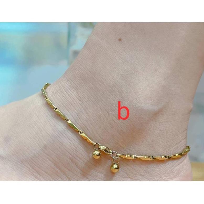 OFFICIAL GELANG KAKI TITANIUM ANTI KARAT LAPISAN EMAS