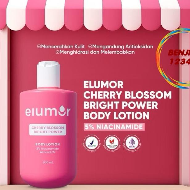 Elumor Body Lotion Cherry Blossom Bright Power 200Ml Body Lotion Whitening Elumor Elumor Lotion