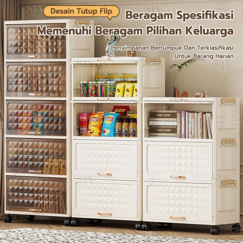 exclusive lemari lipat multi-lapis lemari plastik susun lemari lipat abu-abu/ putih /transparan etal
