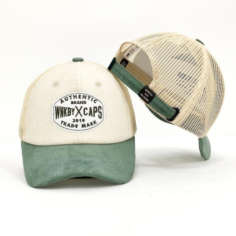 TERMURAH WANKBAY TOPI TRUCKER CORDUROY DESSERT SAGE