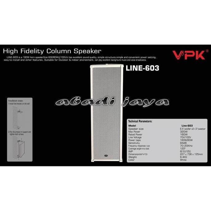 TERLARIS SPEAKER COLUM VPK 603 320WATT COLUMN SPEAKER VPK 603 ORYGINAL
