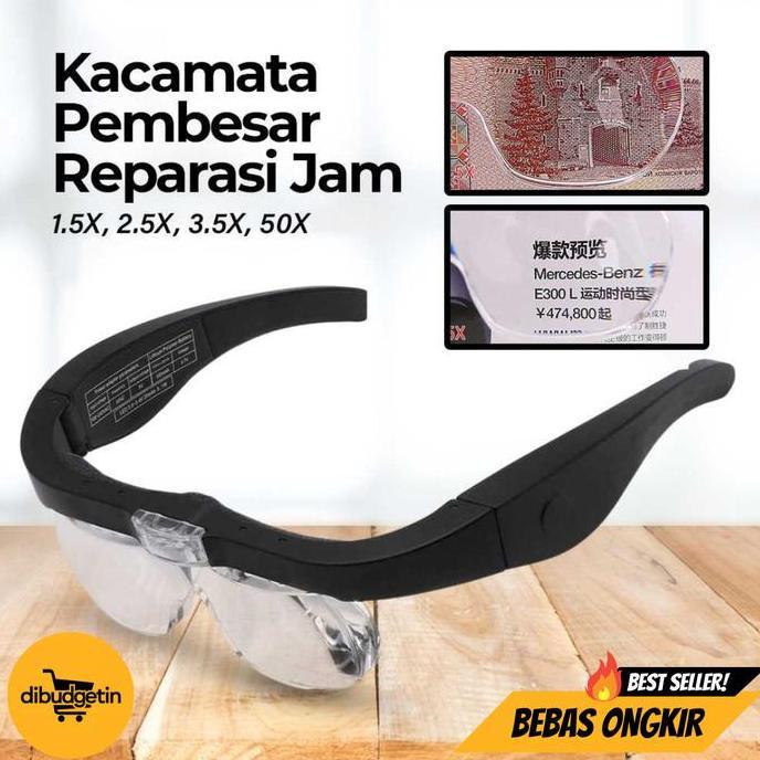DUDLEY Kaca Pembesar Kacamata Reparasi Lup with 2 LED 4 Magnifier Lens - ZEAST 11537DC