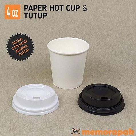 TERLARIS PAPER CUP 4 OZ - HOT CUP + TUTUP - GELAS KERTAS KOPI ESPRESSO