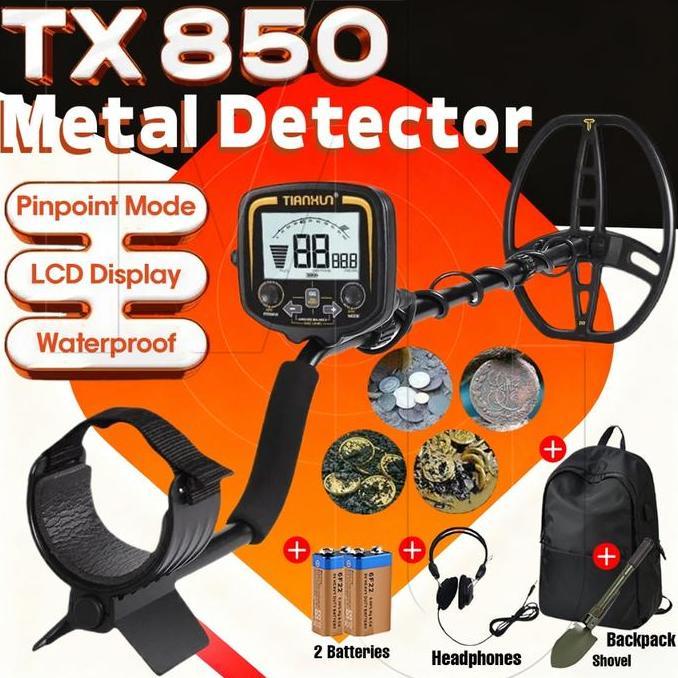 DUDLEY TIANXUN Tx850 Metal Detektor Underground Alat Pendeteksi Logam Alat Pencari Emas Scanner Loga