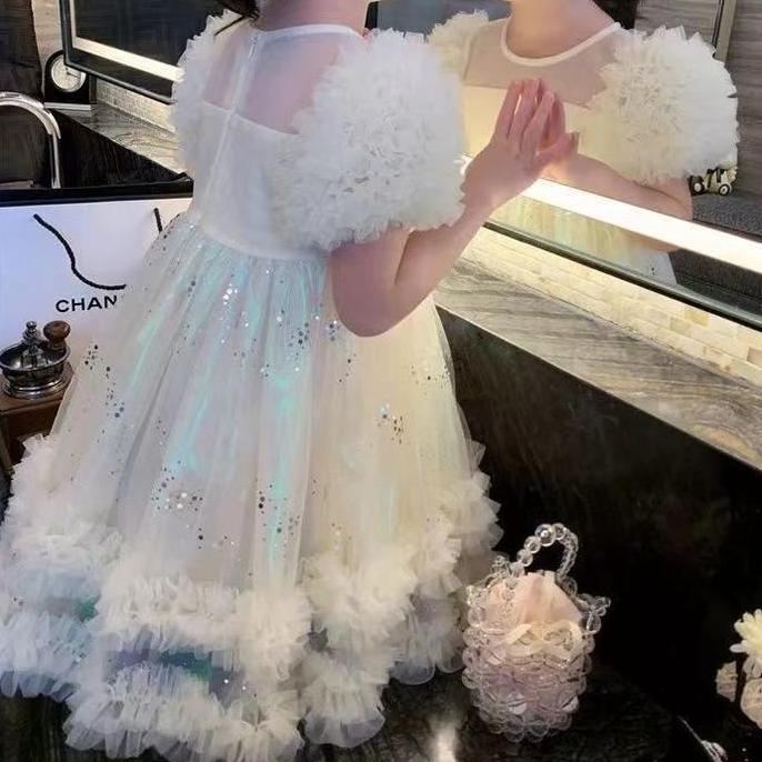 [PRINCESS KESLI] 1-10 Tahun Gaun Apricot Dress Pesta Princess Anak Perempuan Katun Nyaman Lembut Baj