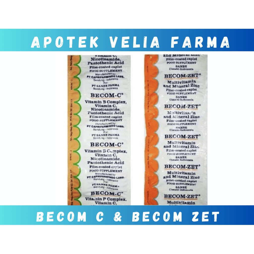 BECOM C dan BECOM ZET Strip suplemen vitamin dan mineral untuk daya tahan tubuh