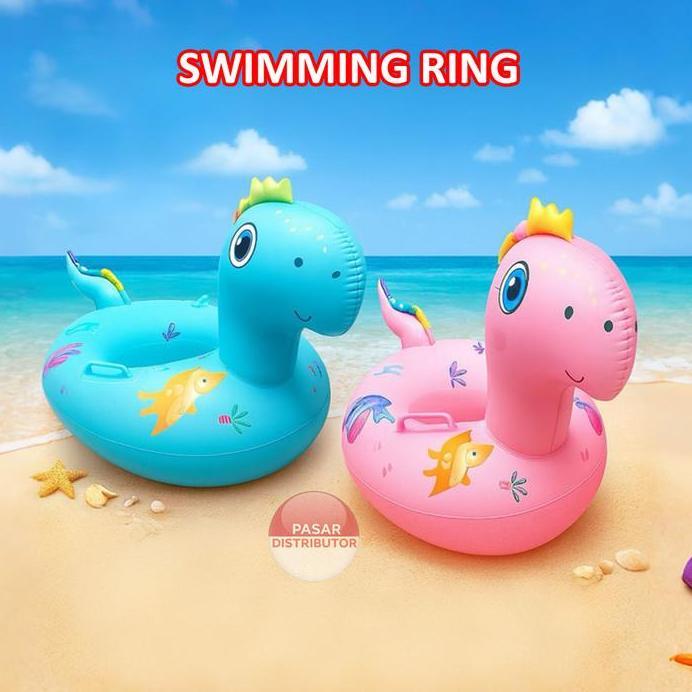 Mainan Anak Swim Boat Dino 006 Pelampung Anak Bentuk Dinosaurus Lucu Swim Ring Bayi Laki & Perempuan