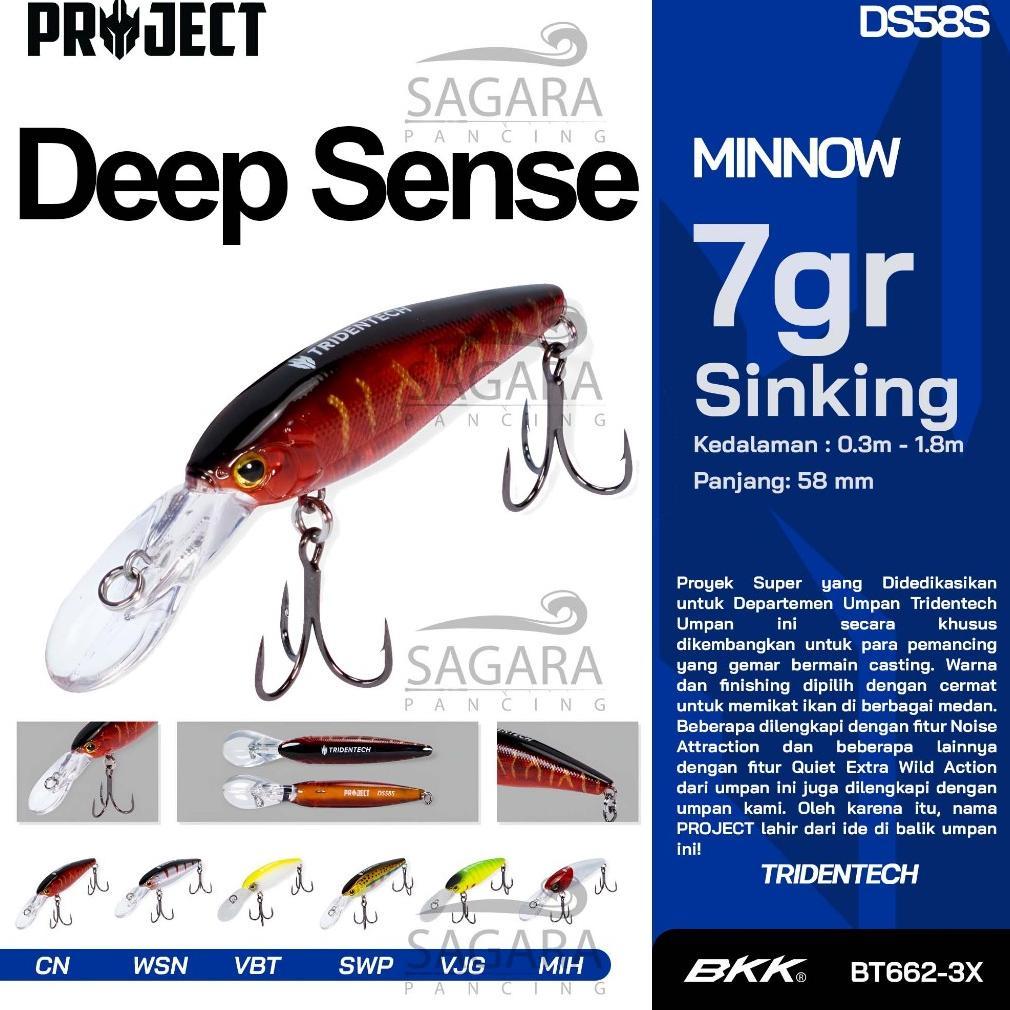Minnow Tridentech Deep Sense Project Minnow Sinking Lure Umpan Pancing Diskon
