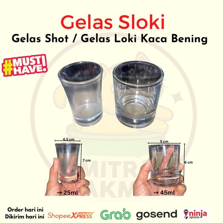 Gelas Sloki Kaca Bening / Shot Glass Gelas Shot Gelas Loki Stock