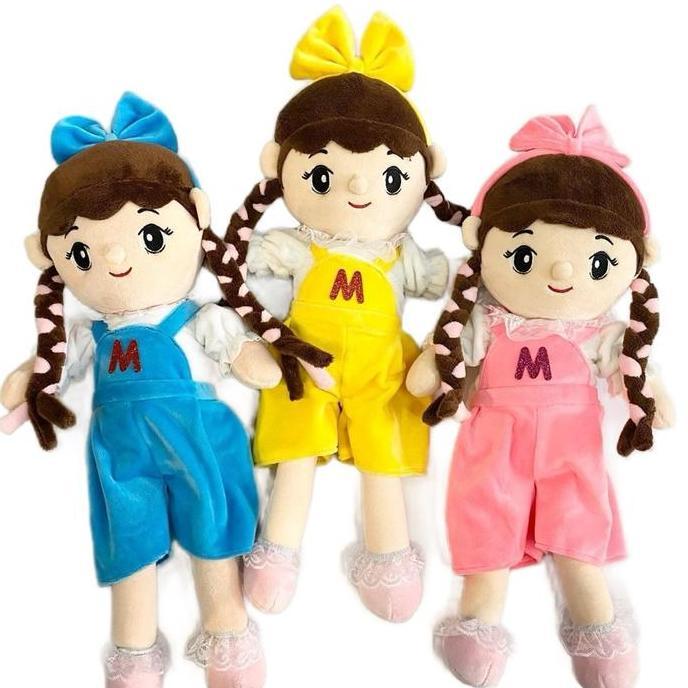 Pamilavast - Seulgi Boneka Doll Girl Monica 46 cm Baju Overall Lucu Gemas Cewe Cantik Perempuan 0502