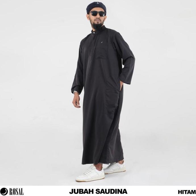 Jubah Gamis Pria Saudina Lengan Panjang Gamis Jubah Rosal Ala Haramain M - XXXL Jumbo Big Size Jubah