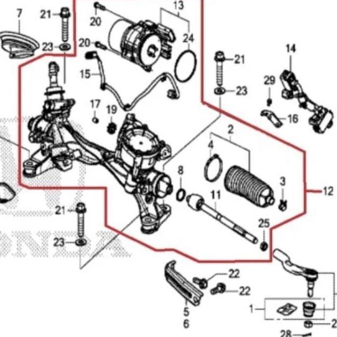 Gear Box Assy Gir Boks Rack Steer Rak Stir Power Steering EPS Motor Honda CRV RW Gen 5 2017 2018 201
