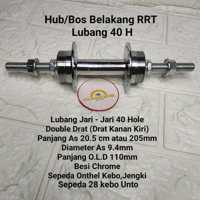 Hub Belakang 40H POLO Drat Untuk Gir Freewheel Single 1 speed Sepeda Onthel 28 Ontel 26x1 3/8 Jengki